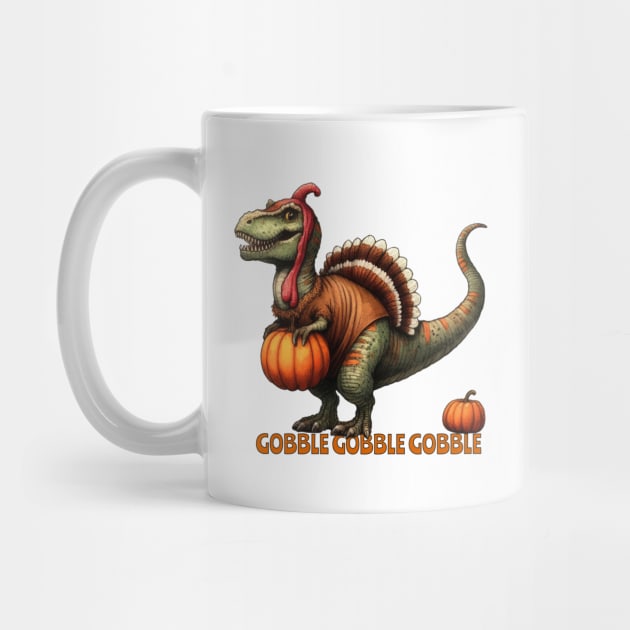 Thanksgiving Dinosaur Gobble Gobble Gobble by Tintedturtles